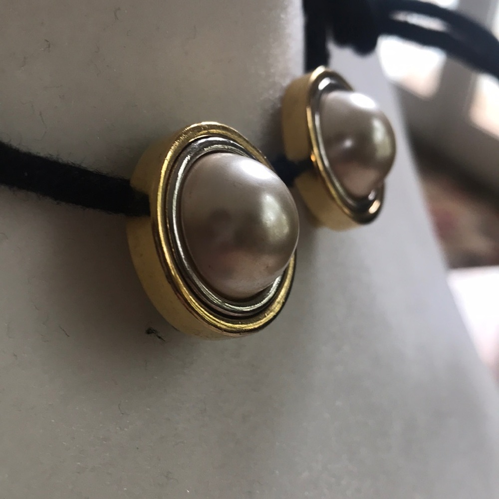 David Grau button vintage costume earrings - Picture 2 of 4